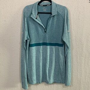 Nike Running DriFit Green 1/4 zip Long Sleeve Thumb Hole Shirt size XXL